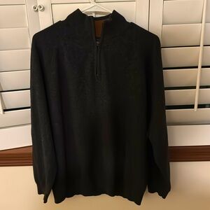 Scott Barber Wool 1/4 zip sweater gray